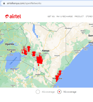 Airtel Get-5G coverage in Kenya