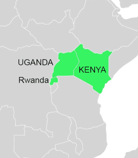 Sample Map Kenya, Rwanda and Uganda